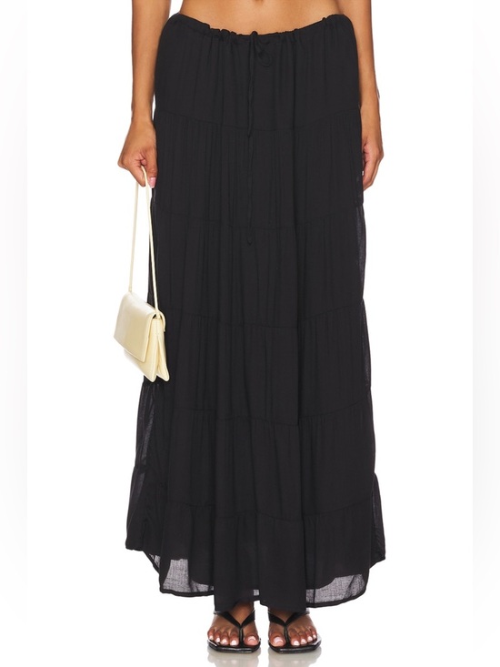 Sndys Dresses & Skirts - SNDYS NWT Ophelia Skirt in Black Fully Lined Midi Maxi Drawstring Revolve